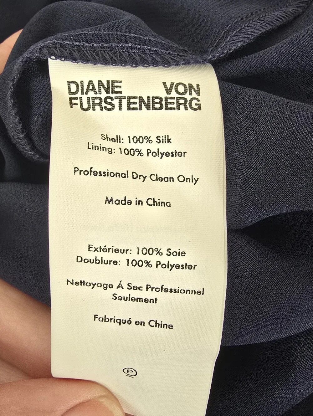 DVF Diane von Furstenberg Kourtni Silk Dress Alexander Navy Bromley Dot 10 NWT